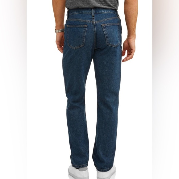 George Men's 100% Cotton Relaxed Fit Tapered Leg Jeans Size 40x32- Medium Wash - Picture 2 of 8